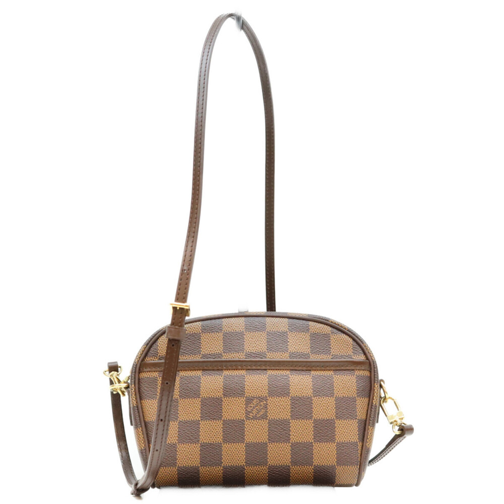 LOUIS VUITTON N51296 Damier Pochette Ipanema Shoulder Bag, Brown with Gold Ha...